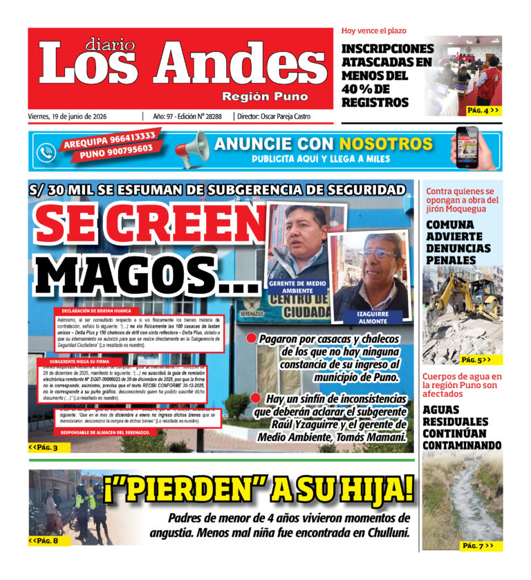 DIARIO LOS ANDES PUNO: 19/06/26