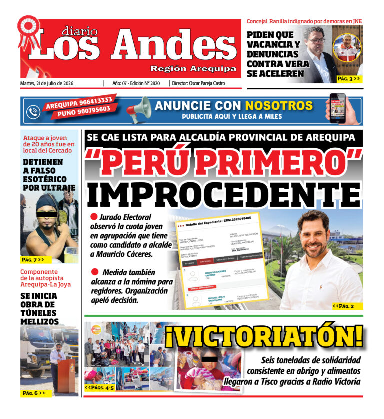 DIARIO LOS ANDES AREQUIPA: 21/07/26