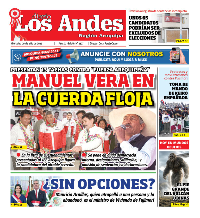 DIARIO LOS ANDES AREQUIPA: 29/07/26