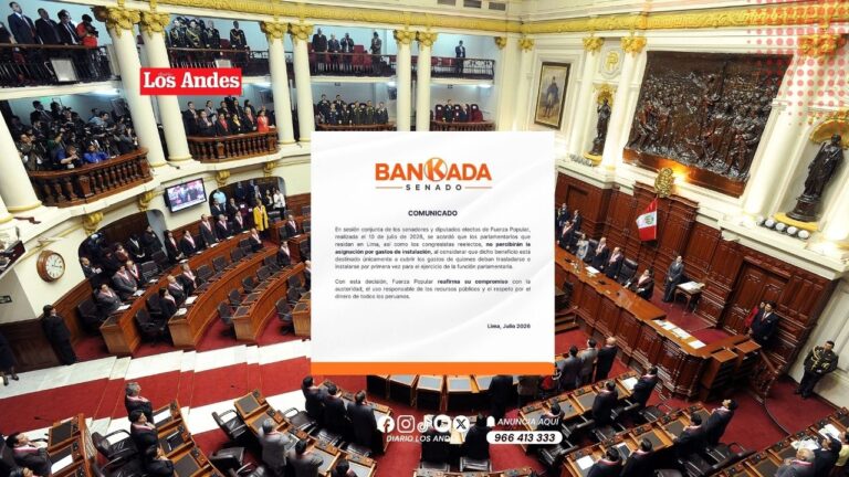 Fuerza Popular anuncia que sus congresistas reelectos y residentes en Lima no recibirán gastos de instalación
