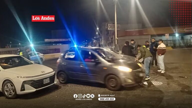 Presunto conductor ebrio provocó triple choque y deja gestante herida en Arequipa