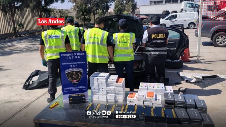 Celulares de alta gama valorizados en más de US$100 mil fueron incautados en Tacna