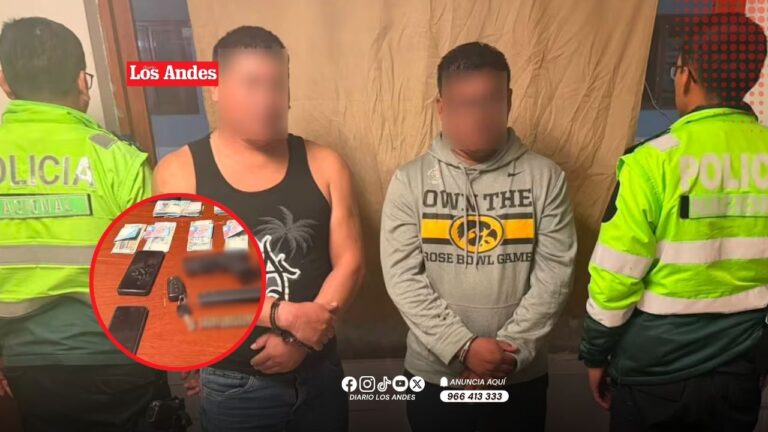 Detienen a dos hombres manejando ebrios con una pistola y más de 38 mil soles en efectivo