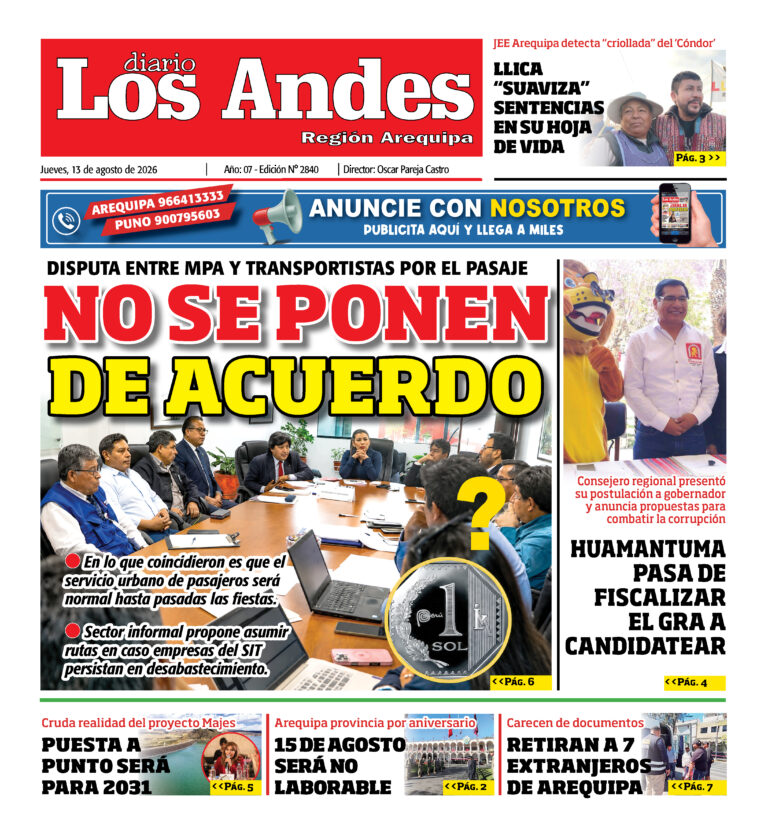 DIARIO LOS ANDES AREQUIPA: 13/08/26