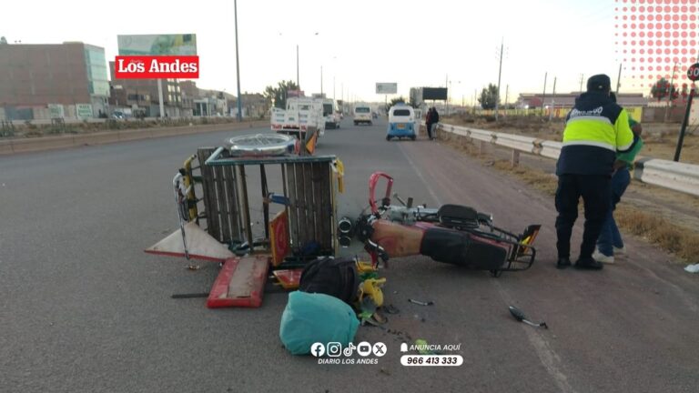 Accidente de mototriciclo termina con conductor en la comisaría de Juliaca