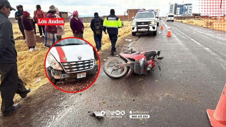 Padre e hija heridos tras choque con miniván en la vía Juliaca-Coata