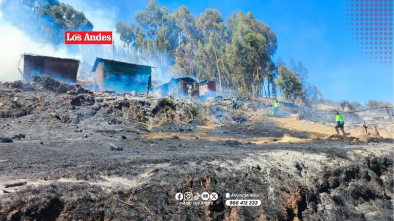 Incendio forestal afecta 10 hectáreas y dos viviendas en Moho