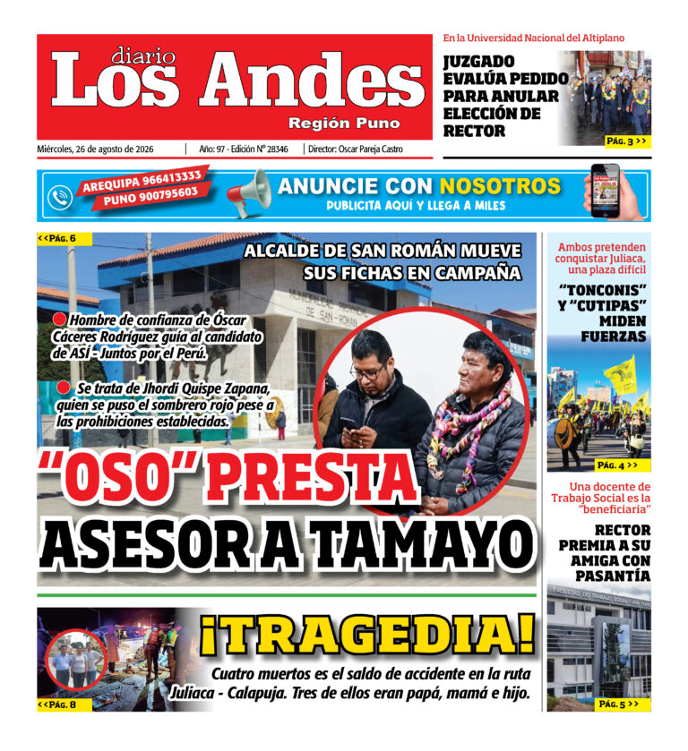 DIARIO LOS ANDES PUNO: 26/08/26