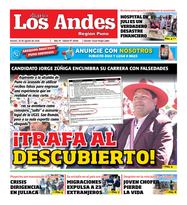 DIARIO LOS ANDES PUNO: 28/08/26