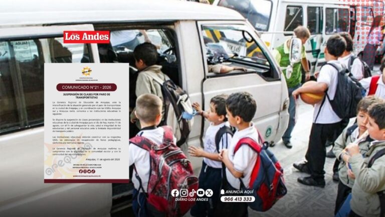 Suspensión tardía de clases por paro de transportes dejó varados a escolares en Arequipa