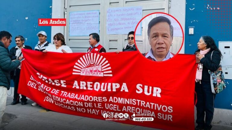 Trabajadores administrativos de la UGEL Sur protestan contra la designación de «seudo sindicato» en procesos de desplazamiento