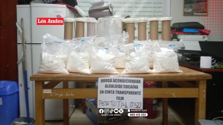 Incautan 17 kilos de alcaloide de cocaína tras operativo en Ojherani