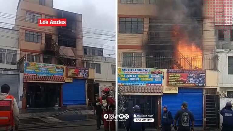 Lima: incendio en La Victoria deja graves daños en inmueble y tres heridos