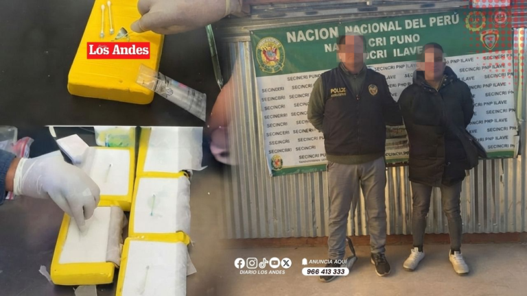 Capturan en Ilave a presunto cabecilla que trasladaba cinco paquetes de droga