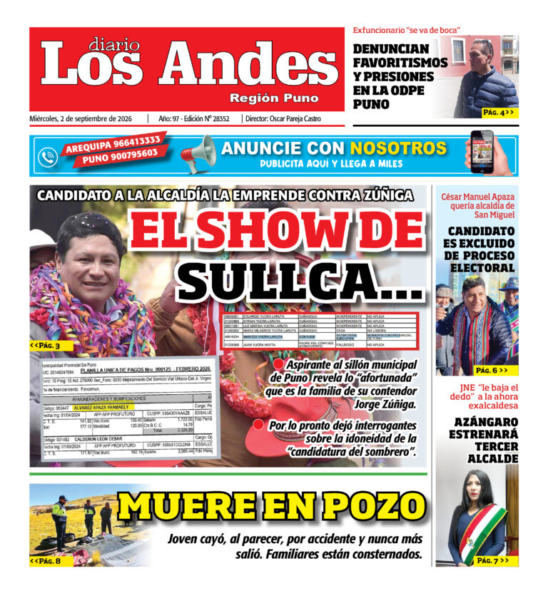 DIARIO LOS ANDES PUNO: 02/09/26