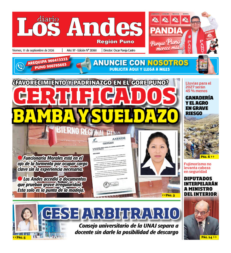 DIARIO LOS ANDES PUNO: 11/09/26